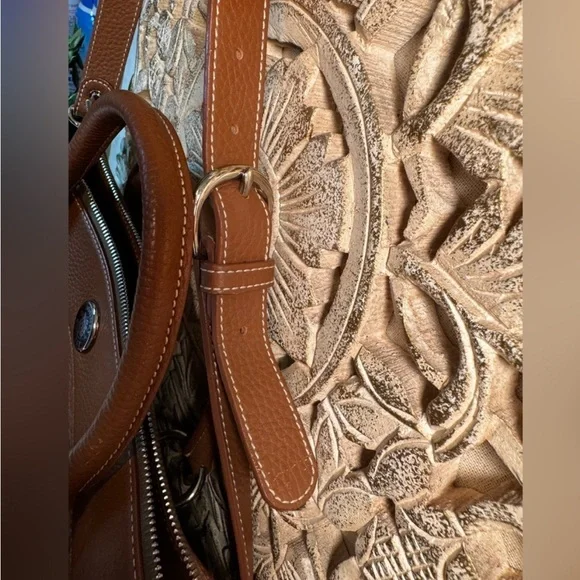 Dooney and Bourke Chestnut Double Pocket Satchel - Picture 9 of 15